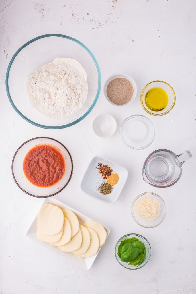 A mis-en-place of all the ingredients needed for this recipe.