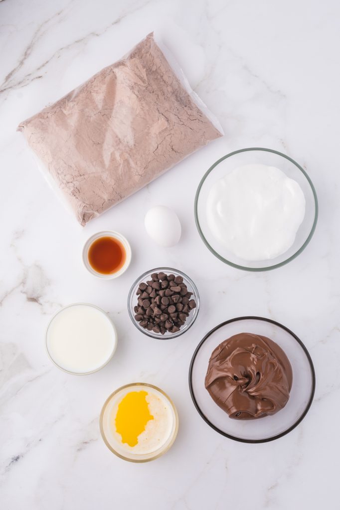 A mis-en-place of the ingredients needed for the recipe.