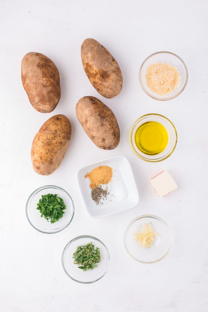 A mis-en-place of the ingredients for this recipe.