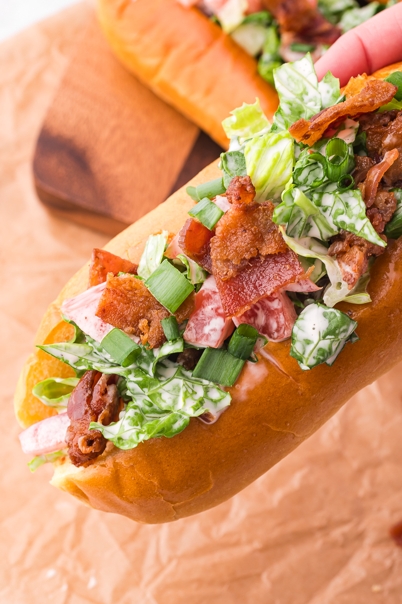 A close up of a Chopped BLT Sandwich.