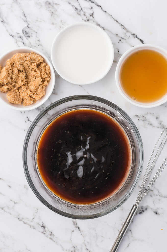 The ingredients for the Shrimp Chow Mein sauce.