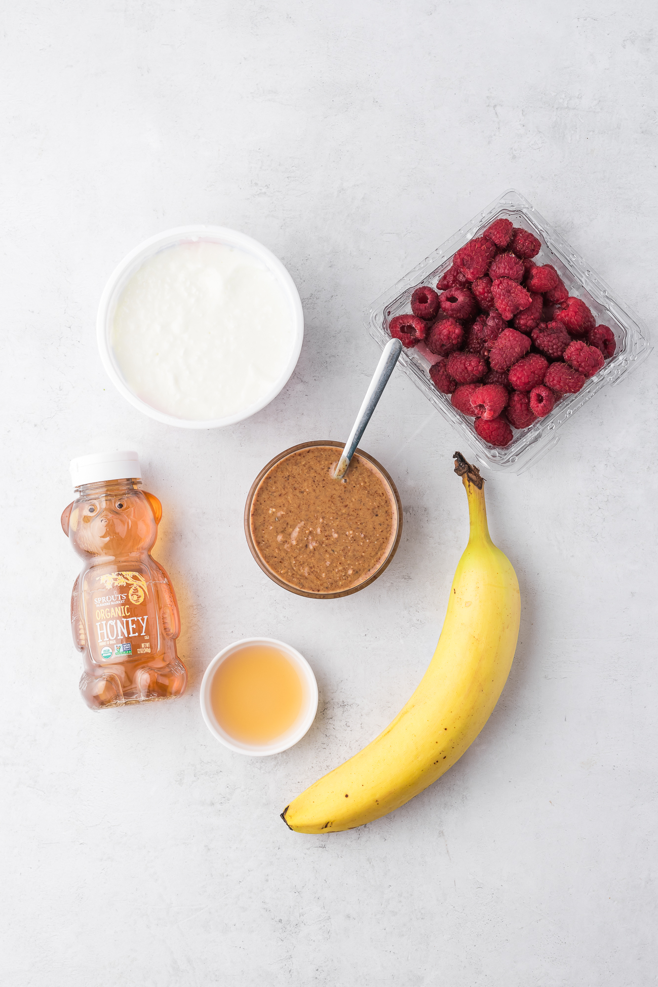 A mis-en-place of the ingredients for Whipped Cottage Cheese Bowls.