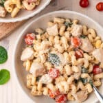 A bowl of Boursin Cheese Pasta with Chicken