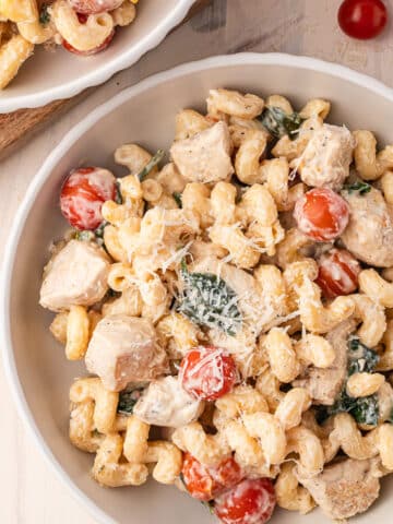 A bowl of Boursin Cheese Pasta with Chicken