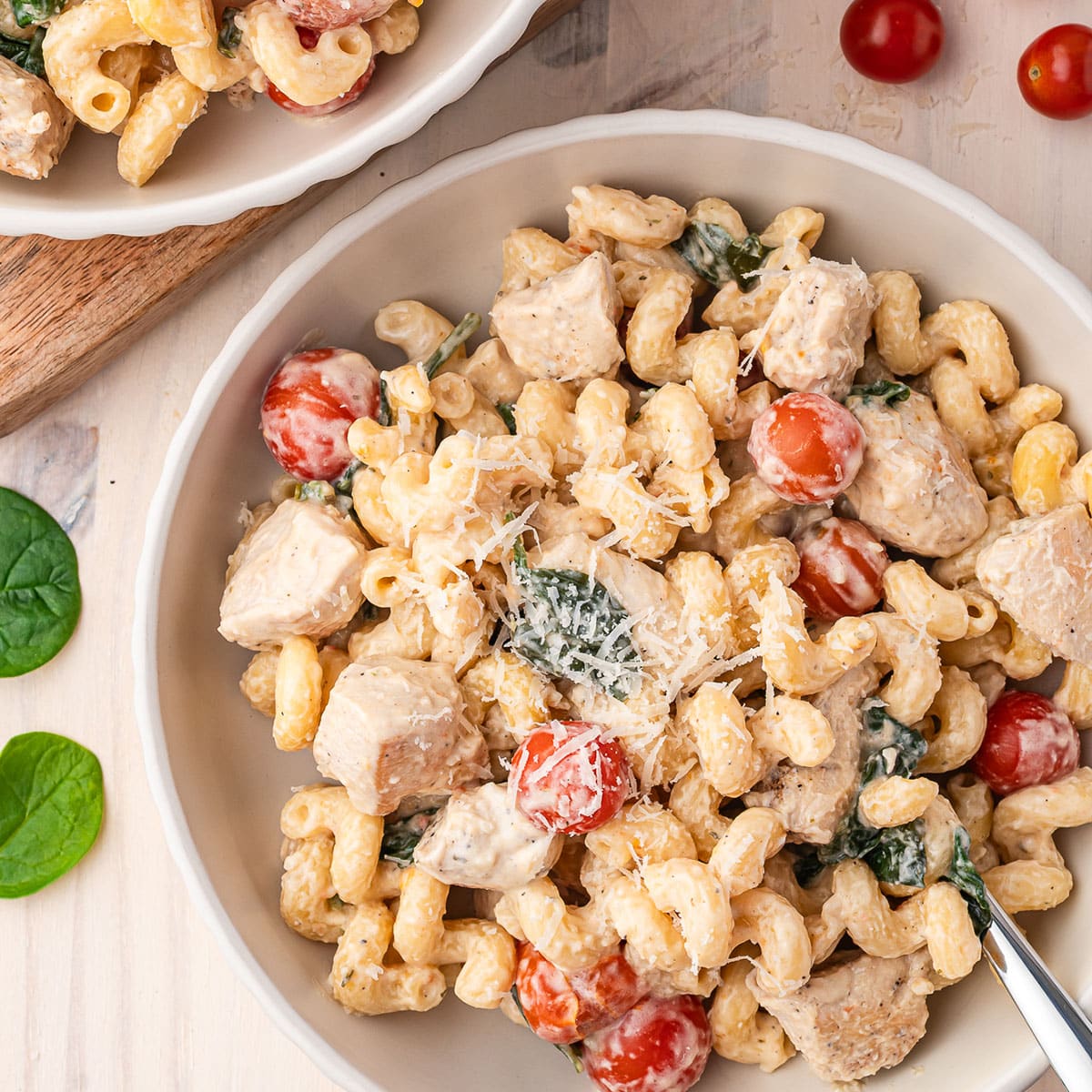 A bowl of Boursin Cheese Pasta with Chicken